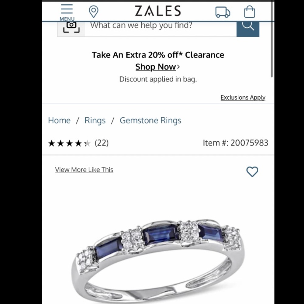 Zales Diamond and Sapphire Band